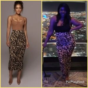 JLux Label LEOPARD HALOW RUCHED SKIRT